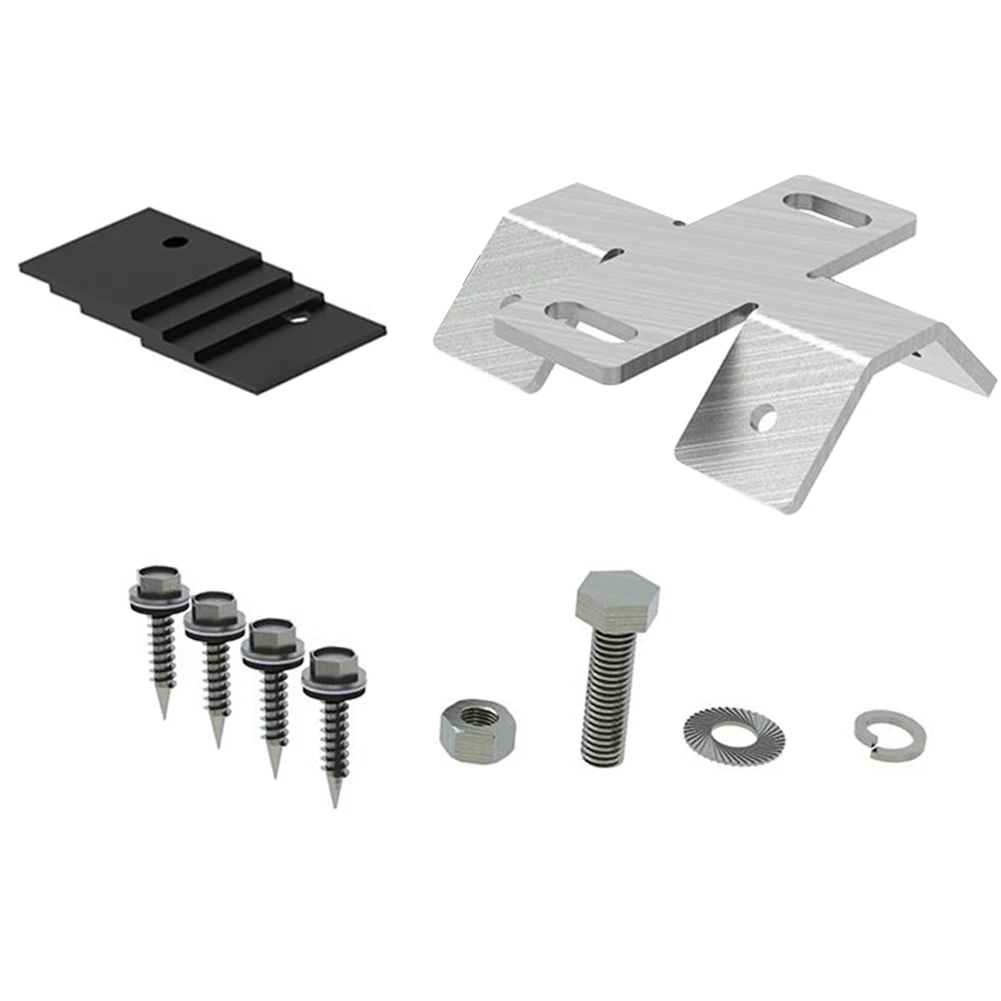 

1/4Pcs Solar Panel Mounting Pv Roof Hook For Solar Pv Photovoltaic Rail Mounting Trapezoidal Sheet Clamp Aluminum Bracket