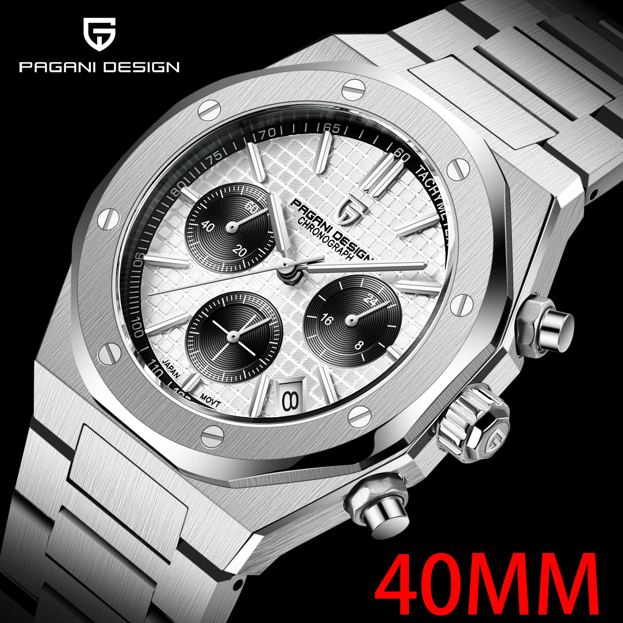 2022 New PAGANI DESIGN Top Men's Watch Automatic Quartz Clock Japan VK63 Stainless Steel Business Luxury Sapphire Clock Relogio