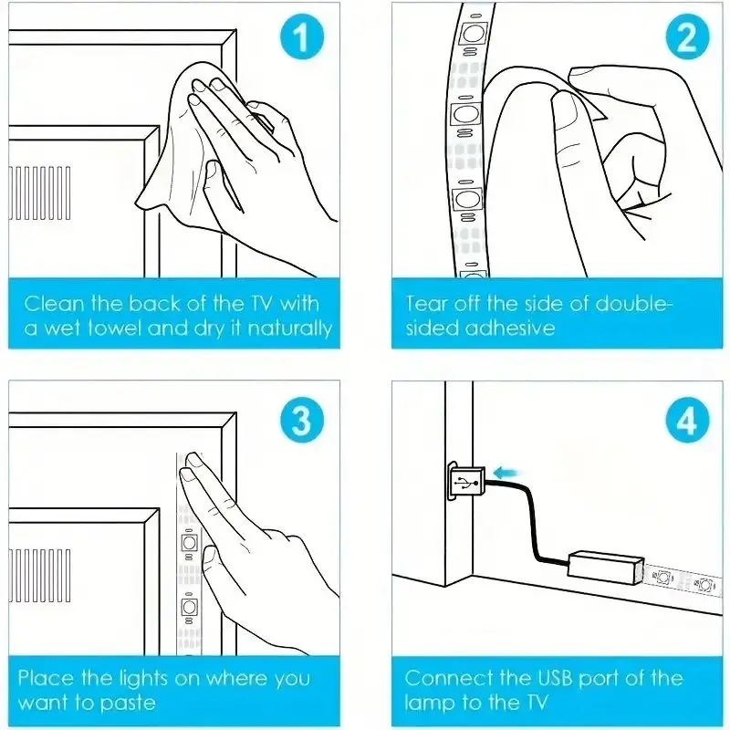 Description Picture 4 of item5V USB LED Light Strip RGB SMD5050 24-Key Remote Control Luces DIY TV Backlight Flexible Lamp Tape For Gaming Room Bedroom Decor