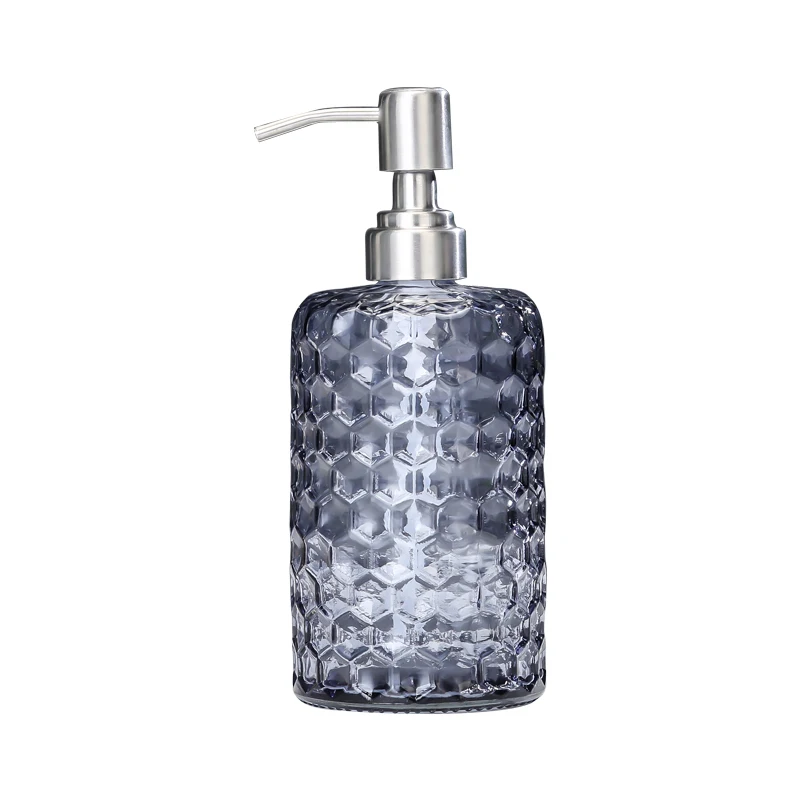 Soap Dispenser Soap Dispenser Bottle European-style 500ml Glass Soap Dispenser Thickened Glass Bottle Shampoo Shower Gel Press Bottle Bathroom Decoration Accessories