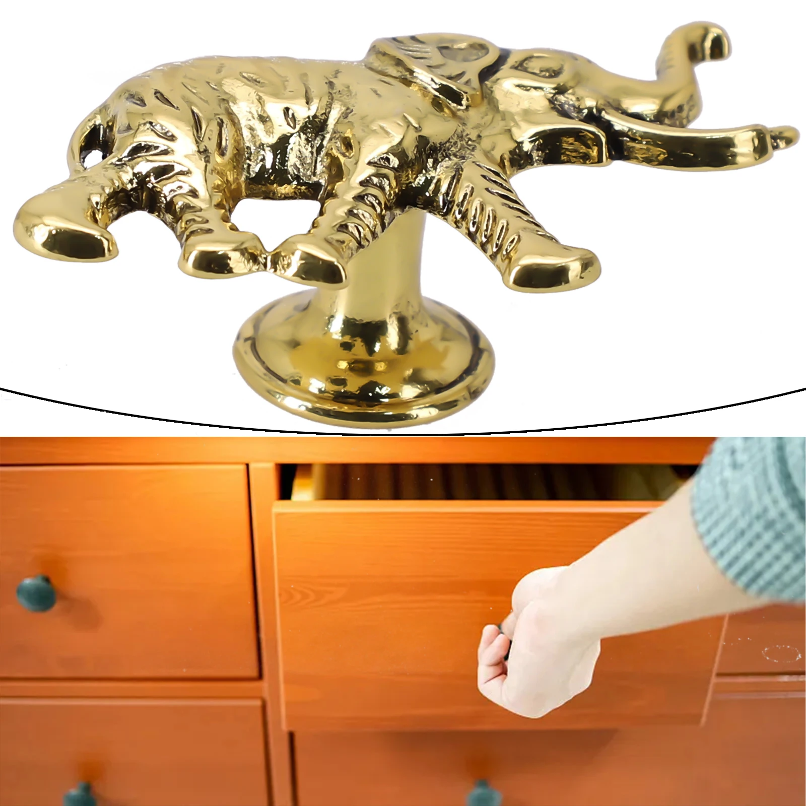 1pc Handle Pull For Cabinet Drawers Elephant Shape Wardrobe Knob Brass Furniture Door Knobs Handles Cabinet Accessories