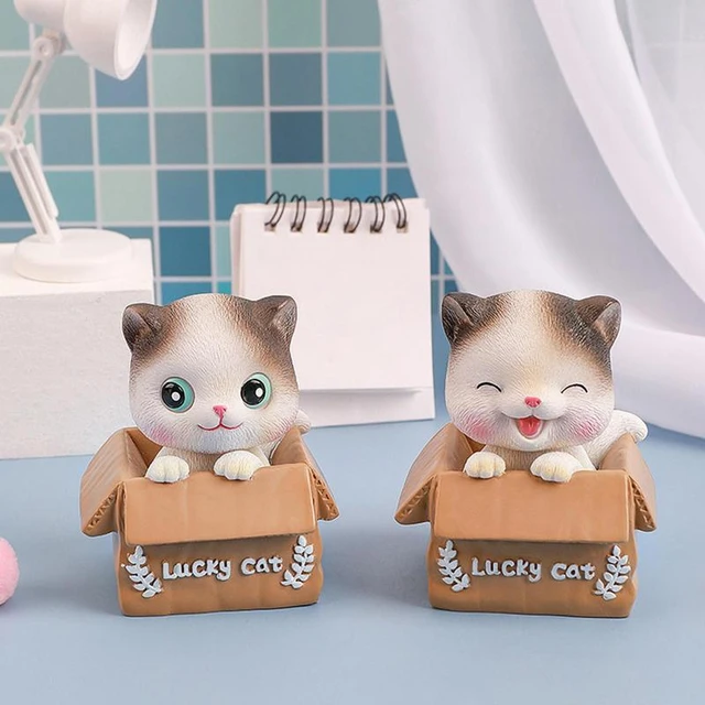 Décoration de voiture en résine, jolie poupée chaton secouant, décoration  de voiture la voiture porte un mignon petit chat Bobblehead, décoration de  voiture - AliExpress