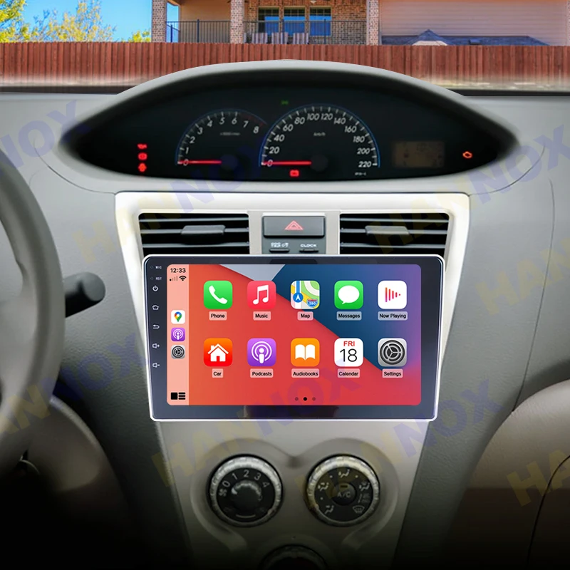 

Автомагнитола HANNOX для Toyota Vios Yaris Belta 2007-2013 с сенсорным экраном 9 дюймов, Android, мультимедийный плеер, навигация GPS Carplay BT DSP