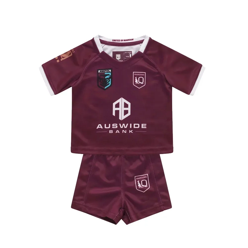 2022/23 Queensland Maroons State Of Origin Jersey Kids Kit Home Rugby