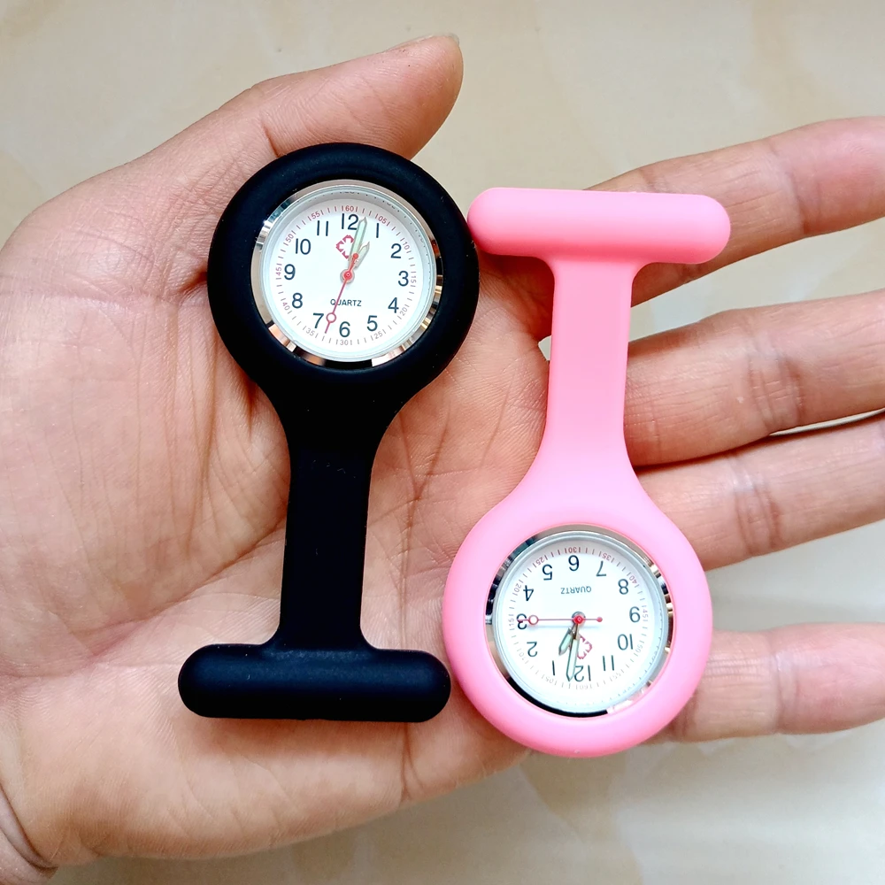 Unisex Nurse Doctor Solid Silicone FOB Pocket Watches Medical Brooch Pins Pendant Gift Clock,medical brooch pins