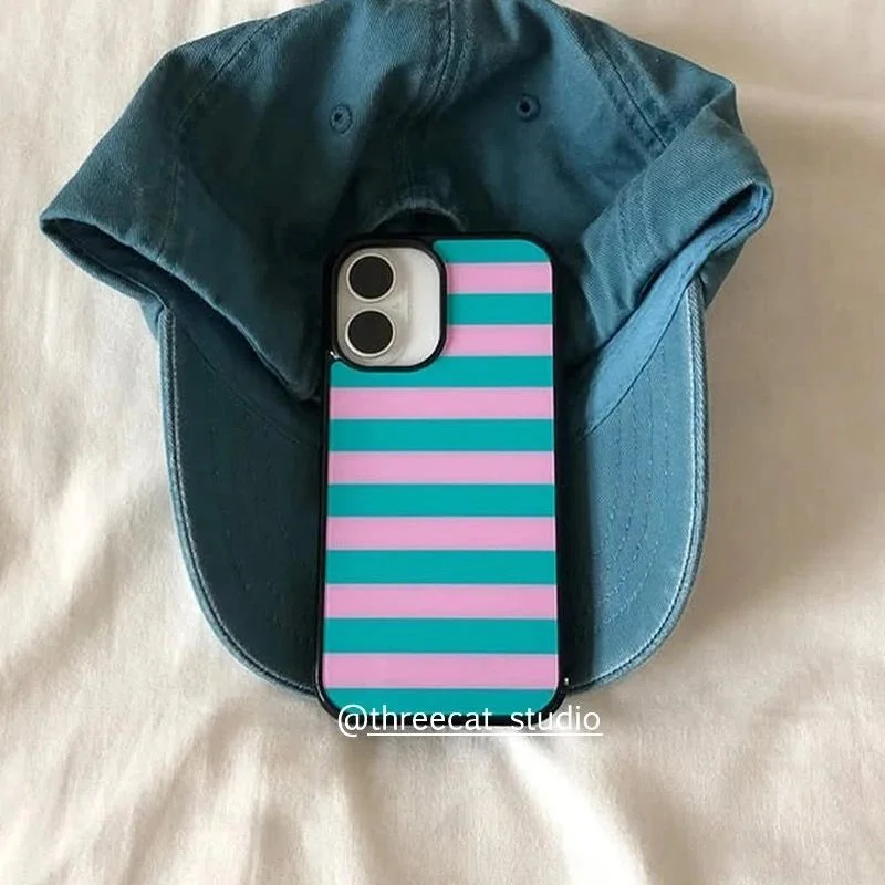 ตัวเลือกสินค้า เคส iPhone ลายเส้นสีสันสดใส ป้องกันตกกระแทก สไตล์เกาหลี