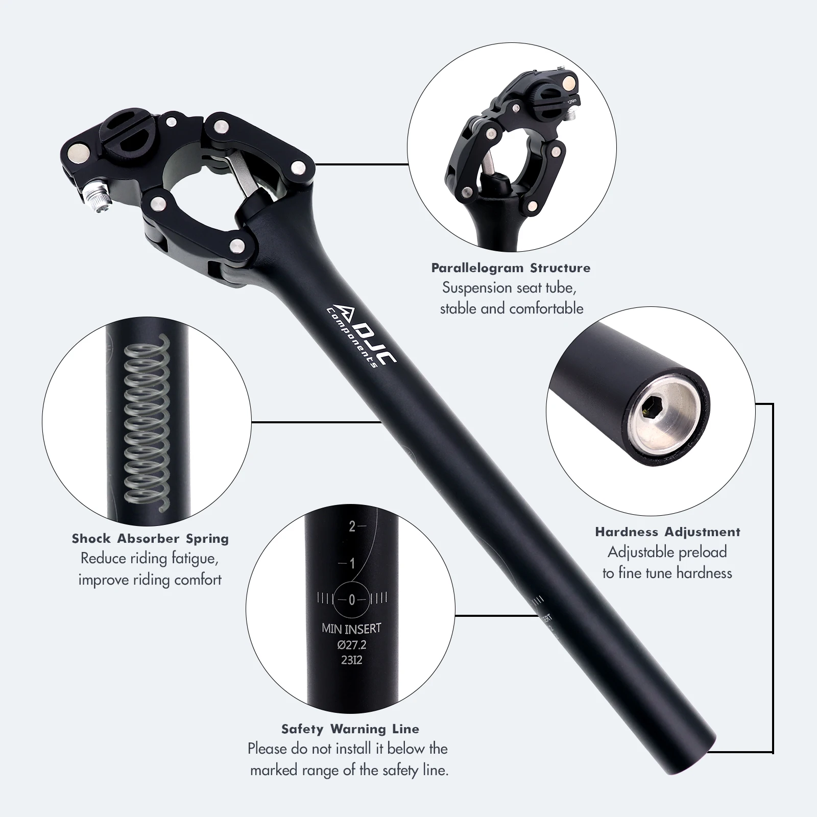 Parallelogram Seatpost TMARS Bike Parallelogram Suspension