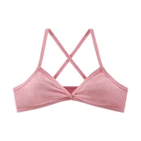 Soutiens-gorge en coton confortables pour femmes, style fin, bralette sans doublure, sexy, coupe triangle en V profond, dos croisé, soutien-gorge de beauté 3