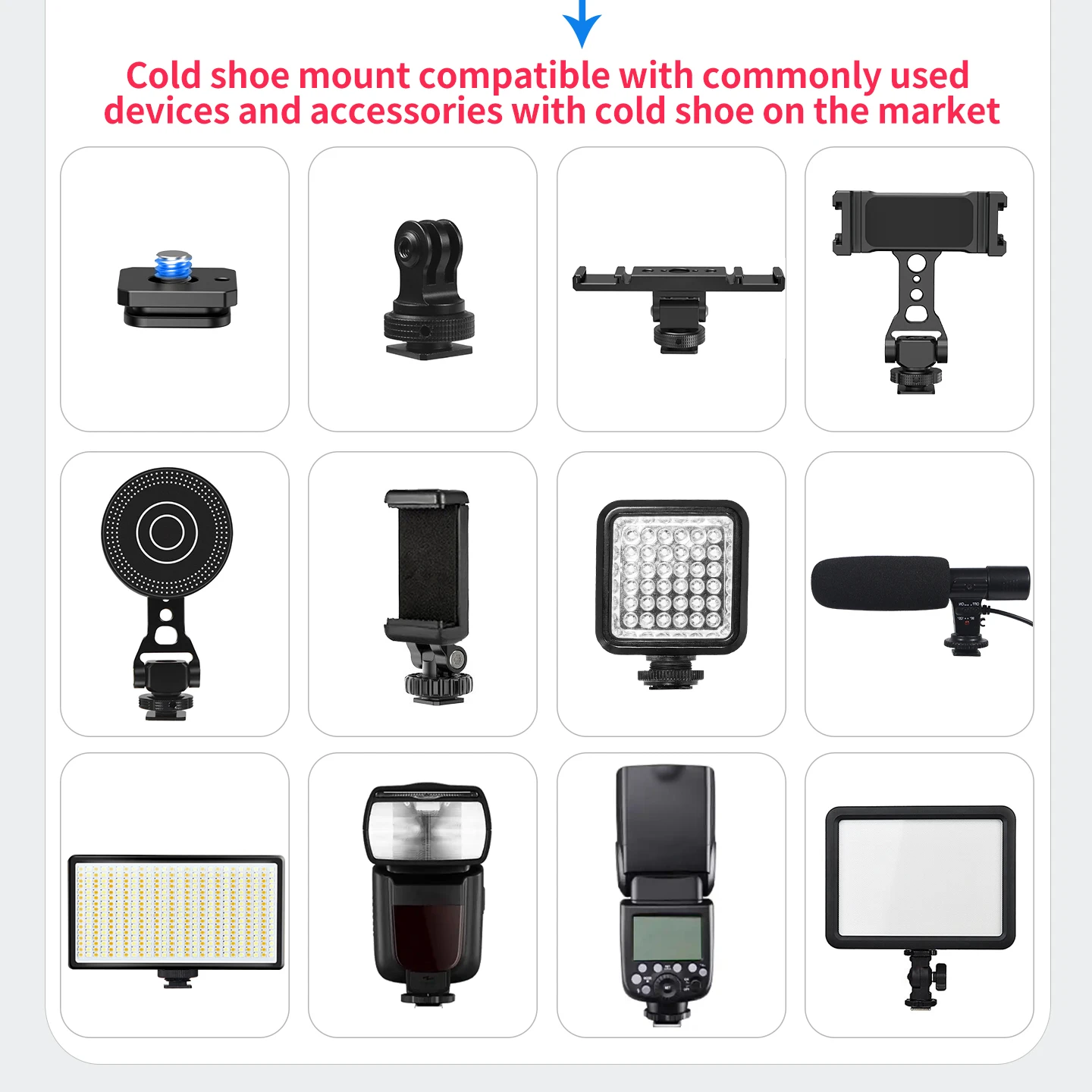 Schnellverschluss-Adapter, schnelle Installation, Stativhalterung für Gopro Insta360 Osmo 360 Action Light Standhalter 1/4 Zoll-20 Kugelkopfhalterung – Detail 8