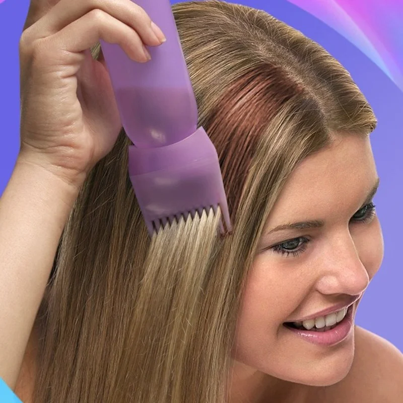 120ml Plastic Hair Dye Refillable Bottle Applicator Comb Dispensing Salon Hair Coloring Hairdressing Styling Tool Random Color