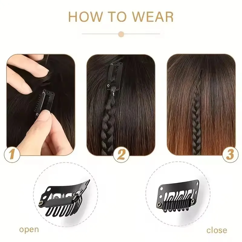 1pcs Synthetic  Braid Wig With Strong BB Clip Lightweight Box Braid Ponytail Hair Piece for Women for Party Daily