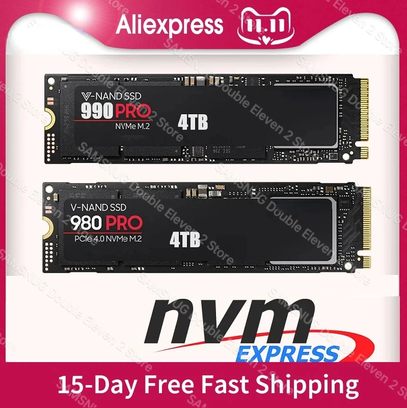 

990PRO SSD 4TB M.2 NVMe PCIe 4.0 M2 2280 1TB 2tb ssd nvme m2 hard drive Support Desktop Laptop PC Intel AMD motherboard CPU ps5