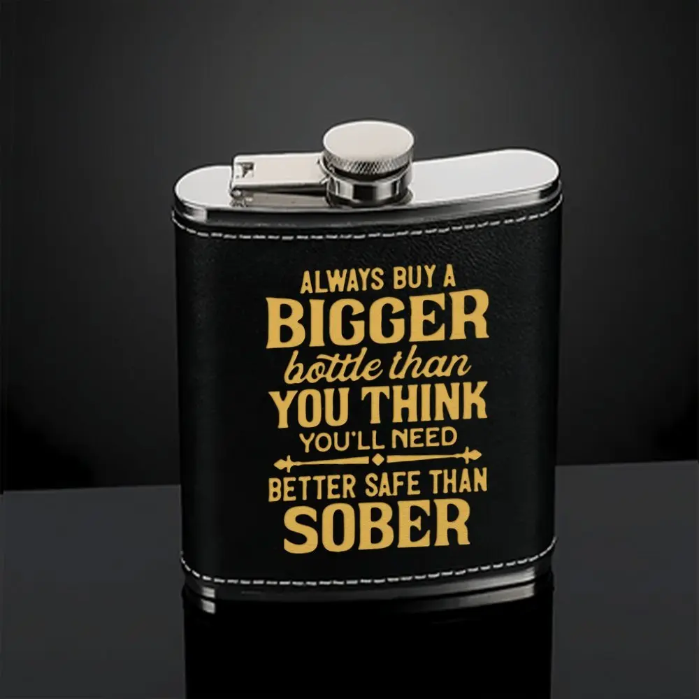 7온스 스테인리스 스틸 힙 플라스크 “Always Buy A...”, 남성 신랑 들러리를 위한 재미있는 선물, 누수 방지 휴대용 크리스마스 발렌타인데이 선물