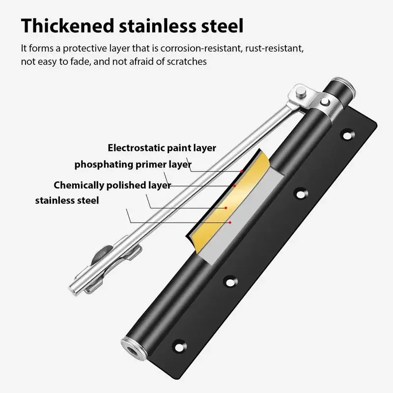 Adjustable Door Closer 50KG Aluminum Alloy Automatic Door Spring Closer Soft Close Fire-proof Heavy Duty Hardware