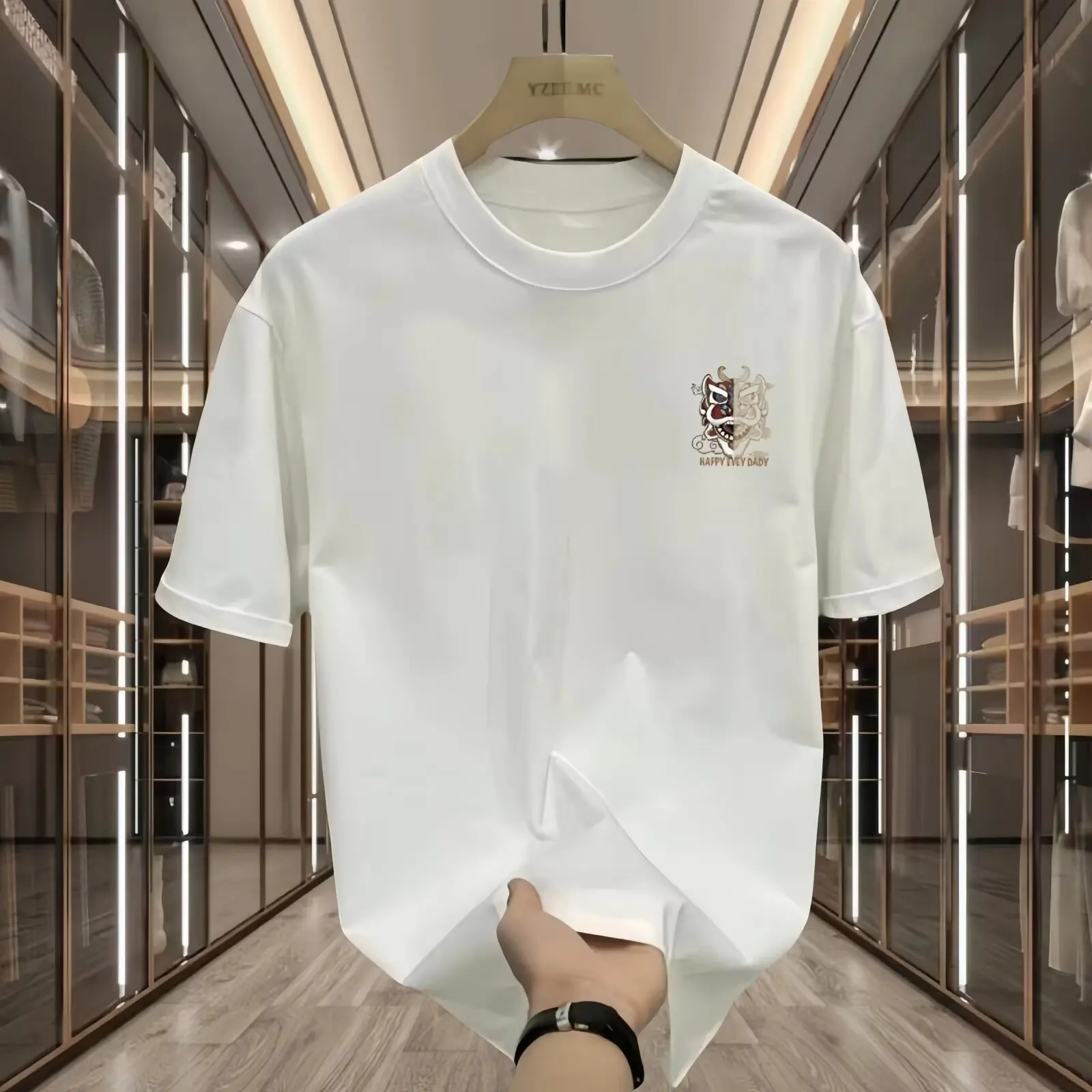 

Men's Cotton Short Sleeve T-shirt Summer Oversized Breathable Casual Gym Harajuku Streetwear Graphic Y2k Funny Goth Clothing