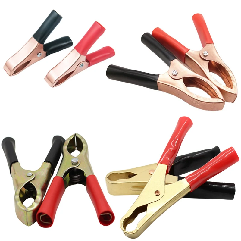 Alligator Clips Electrical Clamp Test Clip 10A/30A/50A/60A Electrical Alligator Clips car Battery Clamps For Car Test Probe Crocodile Clip Connector Electrical DIY Tools