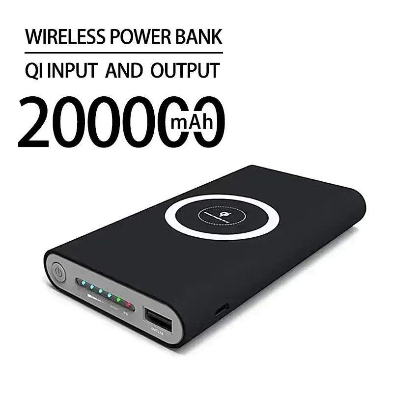 

Free Shipping Power Bank 200000mAh Wireless Portable Charging 2 USB Phone ExternalBattery ChargerPoverbankfor Iphone and Android