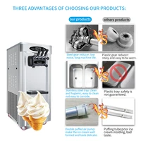 PBOBP Commercial Three Flavors Ice Cream Machine Desktop Small Three-color Soft Ice Cream Making Machine 1