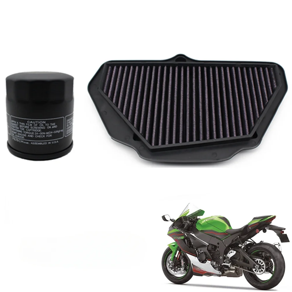 

Мотоциклетный воздушный фильтр с высоким потоком для KAWASAKI Ninja ZX-10R ZX1000 ABS 2016-2023 моющиеся аксессуары для защиты двигателя