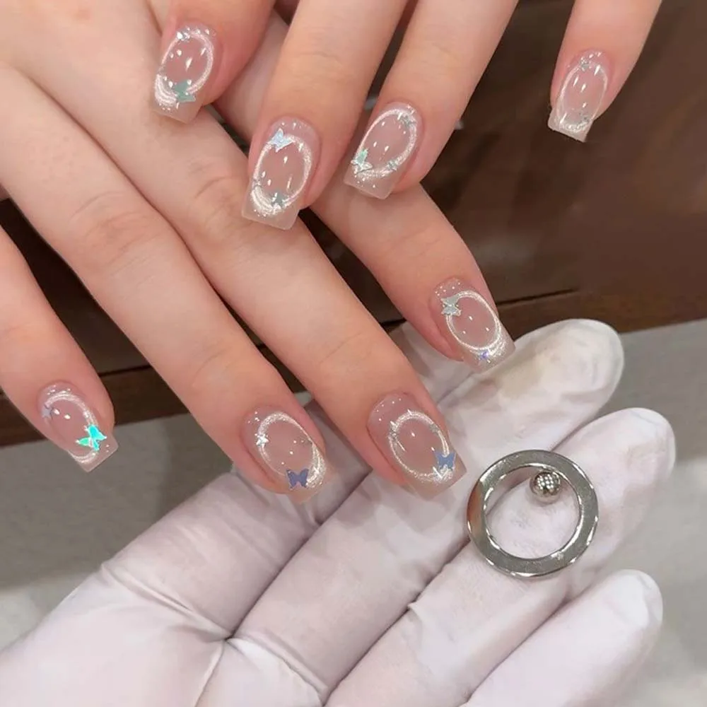 Circle Square Nail Hollow Cat's Eye Magnet Combined Tools Empty Hole Ring V Shape DIY Magnetic Nail Art Manicure For Nail Polish_voghion.com