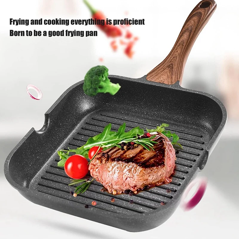 

Grill Pan For Stove Tops, Nonstick Induction Pan Aluminum Induction Steak Bacon Pan Frying Pan For Gas, Ceramic