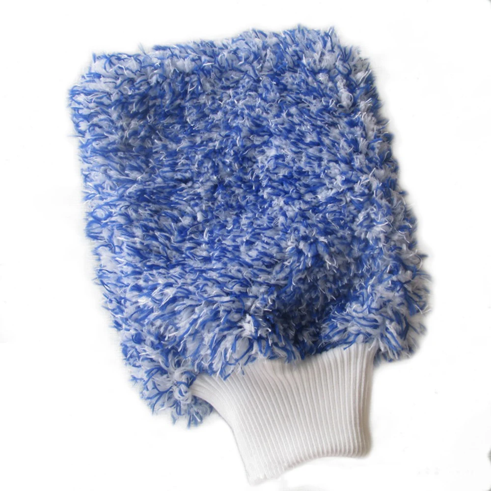 Auto Wash Soft Absorbancy Glove High Density Ultra Soft Microfiber Auto Detailing Sponge Plush Glove Car Cleaning Towel