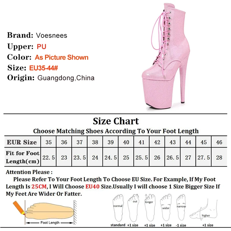 20cm Women's Ankle Boots Thin Heels Round Toe Pole Dance Shoes Platform High Heels Foreign Trade Female Shoes bota feminina 2025