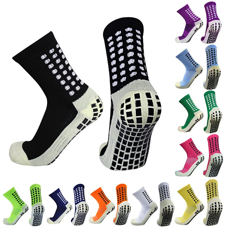 

1 Pair Terry Fabric Football Socks Suction Cup Grip Anti Slip Soccer Socks Professional Sports Socks