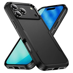 Durable Shockproof Armor Phone Case - Rugged Anti - Drop Protection with PC+TPU - iPhone 12 Pro Max (Black)
