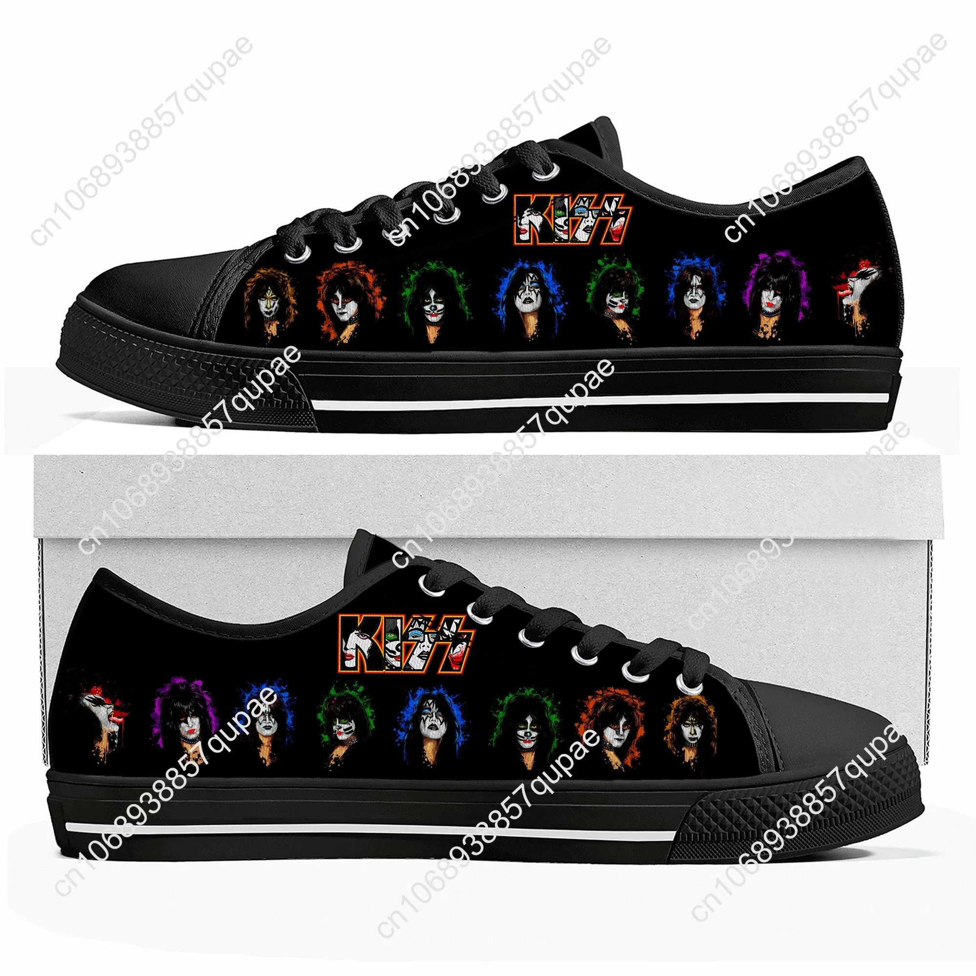 Heavy Metal Kiss Rock Band Music Low Top High Quality Sneakers Men Women Teenager Canvas Sneaker Casual Couple Shoes Custom Shoe