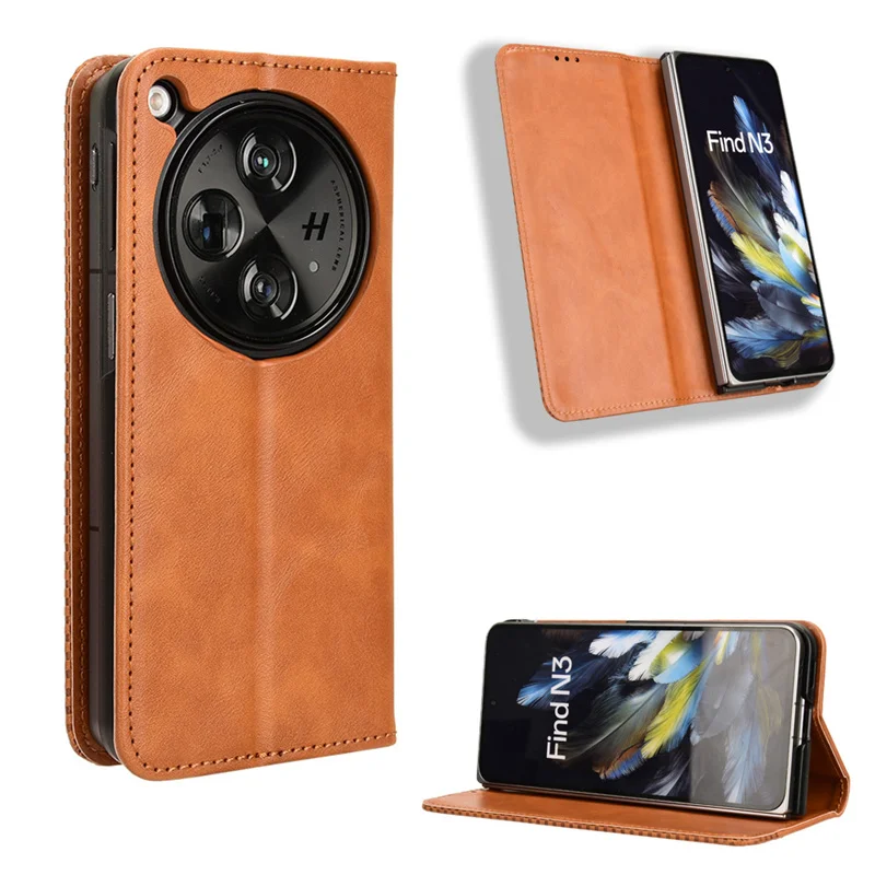 Per Oppo Find N3 Cph2499 Cover Luxury Flip Pu Leather Wallet Custodia Ad Adsorbimento Magnetico Per Oppo Find N3 N3 Phone Bags