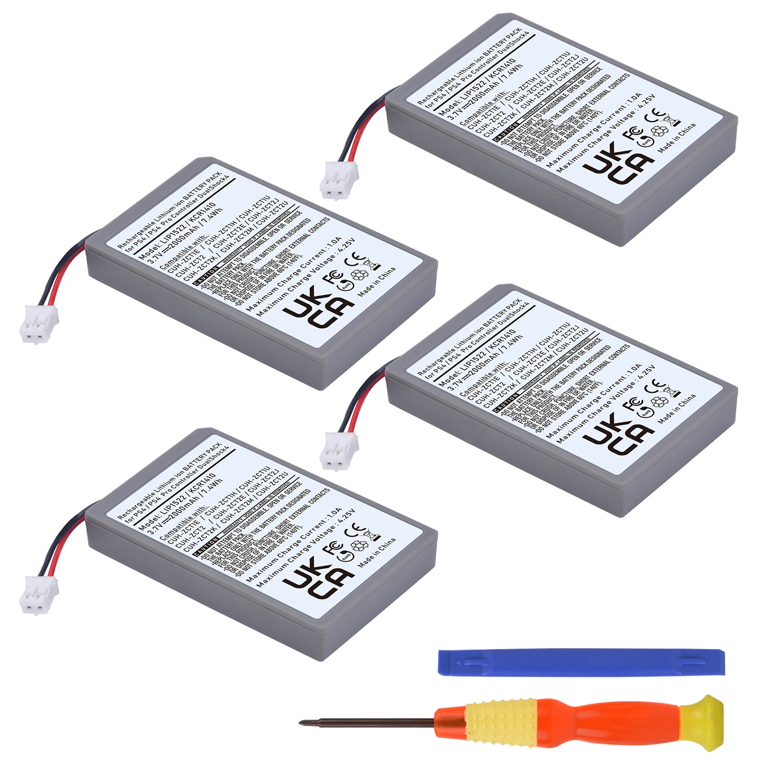 4X3.7V 2000Mah Per Sony Ps4 Ps4 Pro Slim Lip1522 Dualshock 4 V1 V2 Controller Wireless Playstation Gamepad Batteria Ricaricabile