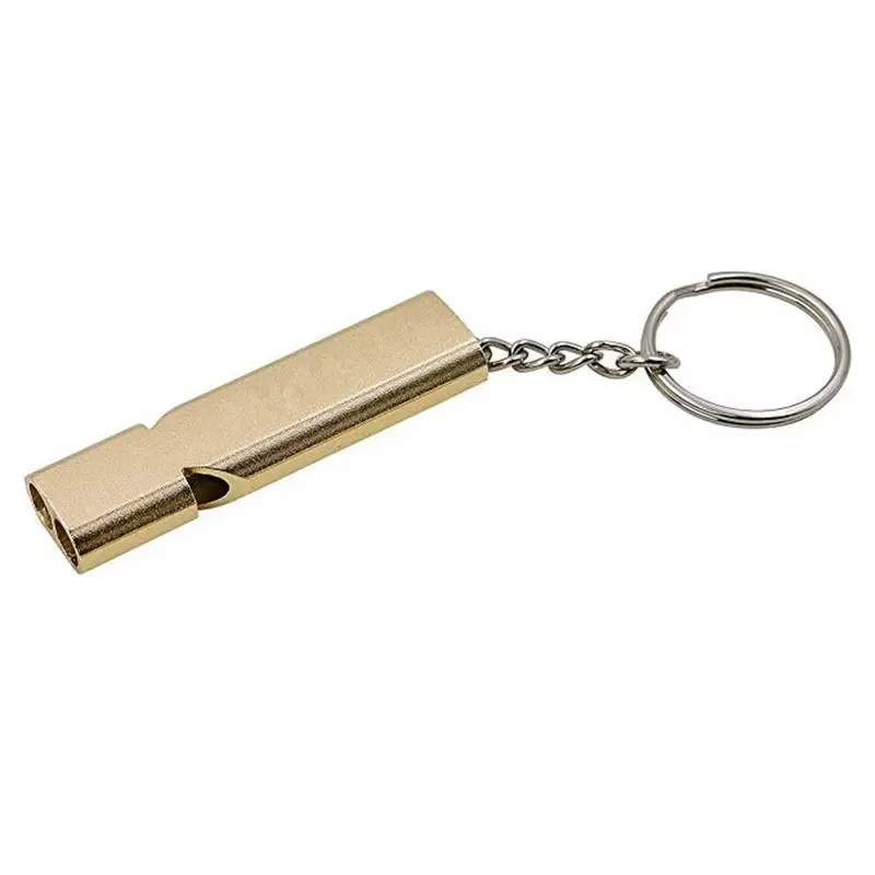 Emergency Whistle 1 PC Flat Aluminum Dual Frequency Double Barrel Outdoor Survival EDC Tool