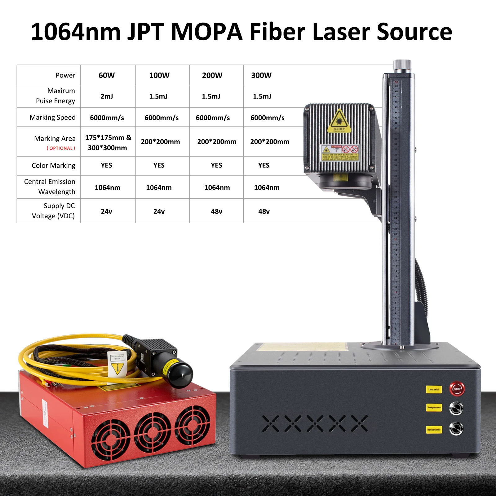 Desktop 300W Autofokus JPT MOPA M7 Faserlaser-Schneid- und Graviermaschine für Alle Metalle Schmuckbearbeitung Lightburn 6000mm/s Luftkühlung – Detail 8