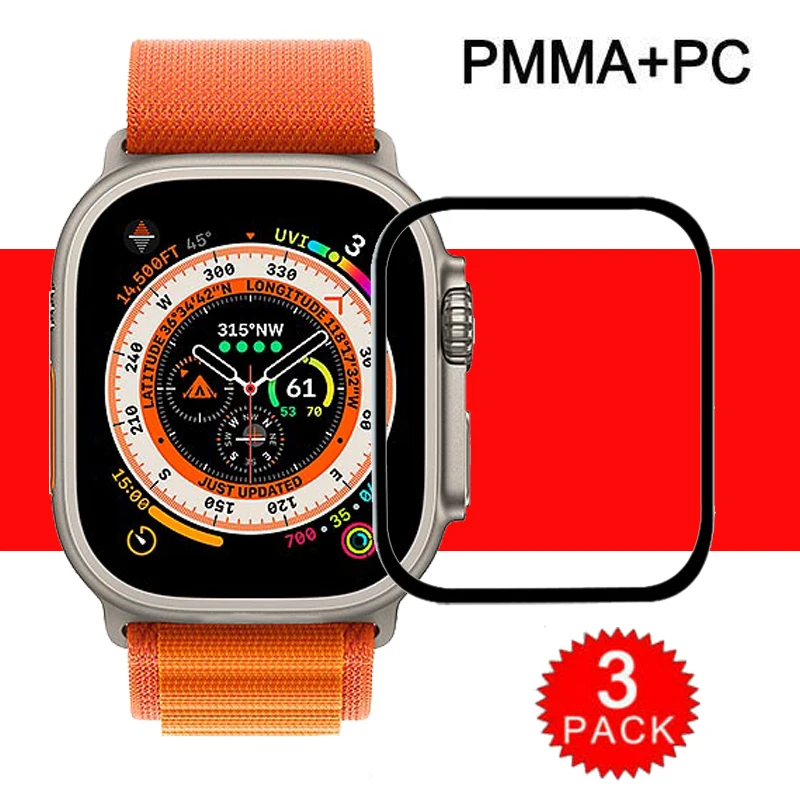 

3/1Pcs 20D Screen Protector for Apple Watch Ultra 49mm Series 8 7 41mm 45mm Screen Protective for iwatch 6 SE 40mm 44mm