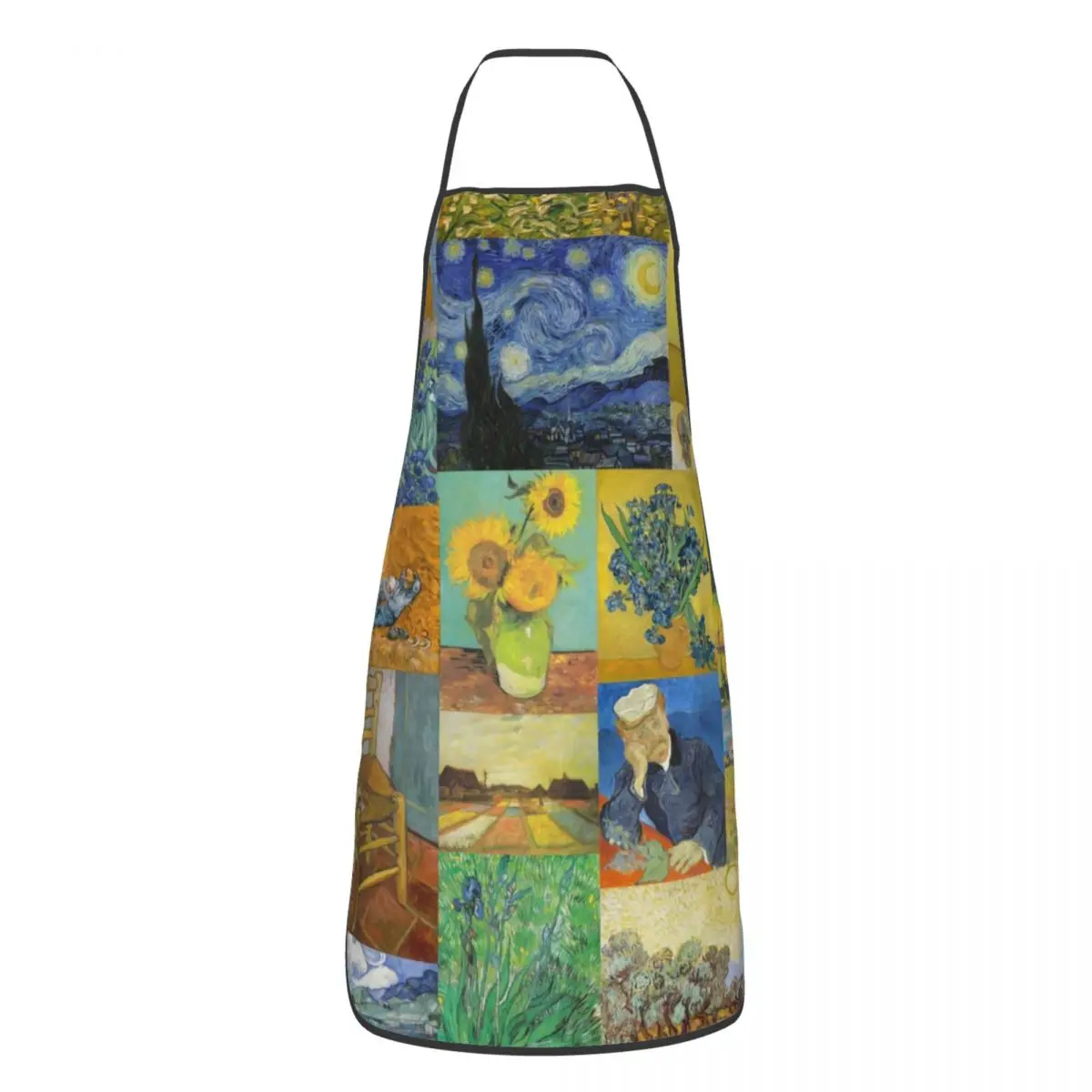 

Unisex Vincent Van Gogh Painting Collage Apron Kitchen Chef Cooking Baking Bib Men Women Tablier Cuisine for Painting