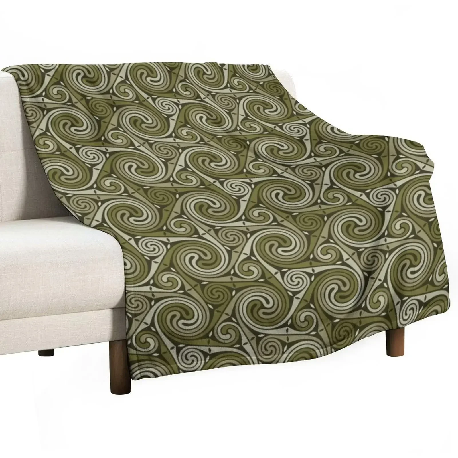 

CELTIC MEADOW. KHAKI. Throw Blanket warm winter Fashion Sofas Luxury Designer for babies Blankets