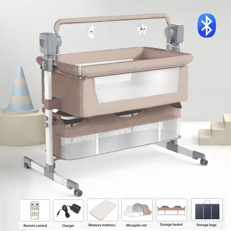 Baby Bed Baby Cradles Crib Moises for Babies Swing Electric Foldable Newborn Mother Kids Portable Travel Lightweight