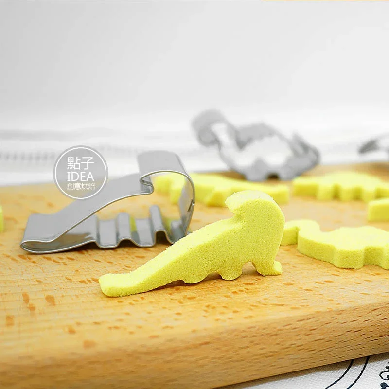 Cookie Cutter 6Pcs Hot Stainless Steel Dinosaur Animal Baking Biscuit Cookie Cutter Cake Mold Utensils