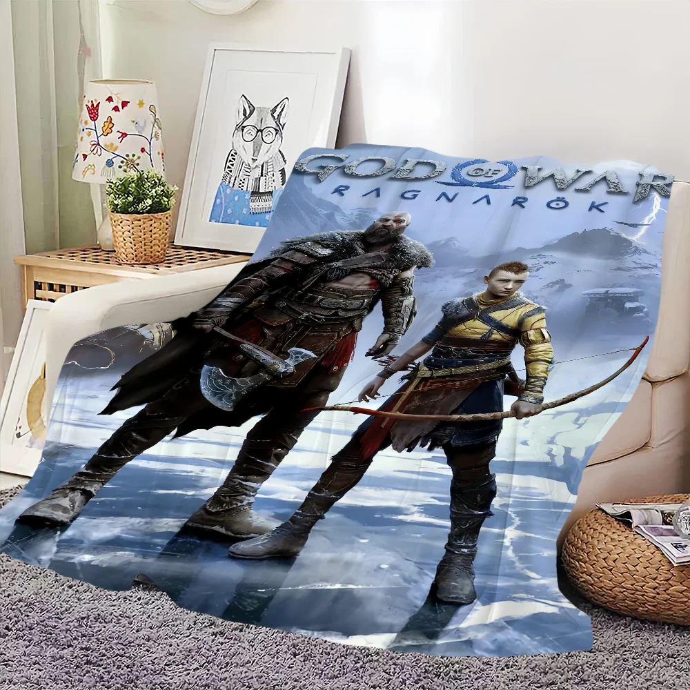 GAME G-God of War Ragnaroks Blanket Skin friendly comfort warm soft plush blanket suitable sofa living room office bedroom 6