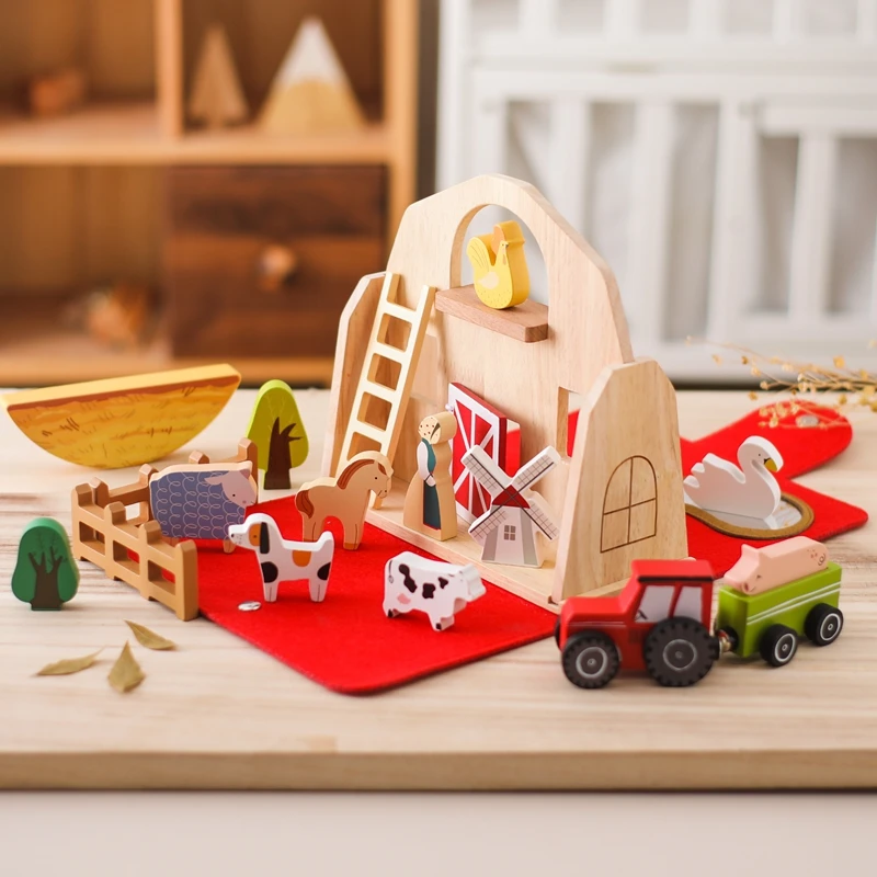 Children's Montessori Traffic Toy 35*31 CM Baby City Traffic Road Map Game Wooden Car Educational Toy Gift Cartoon City Kid Game