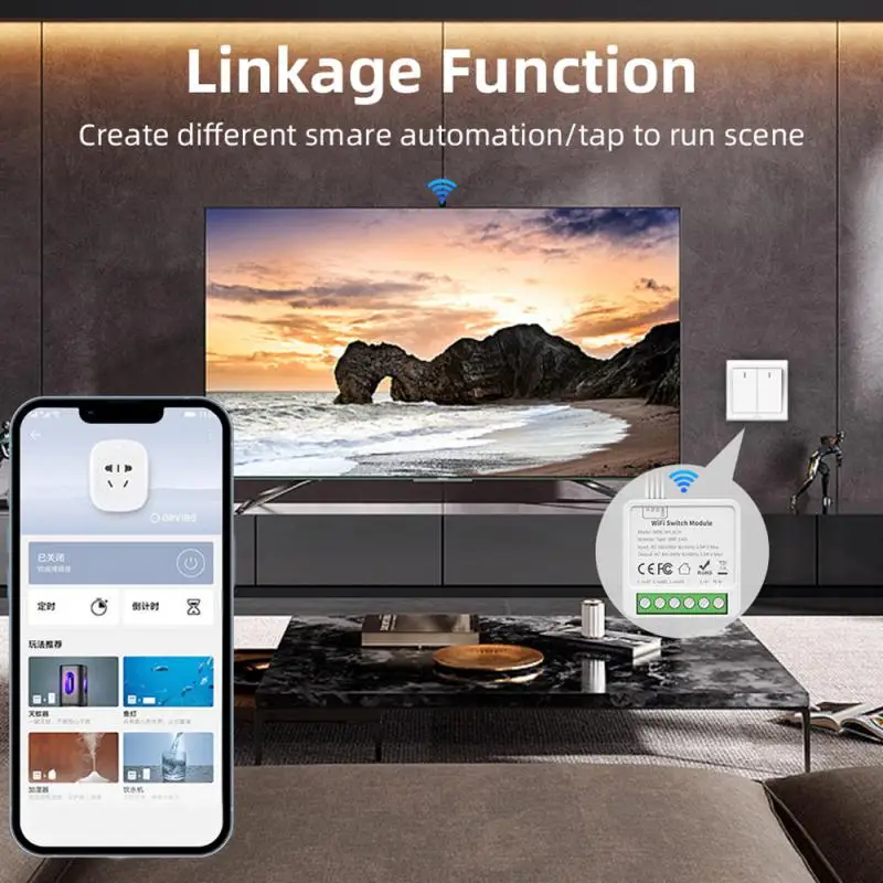 WiFi Tuya 1/2/3/4 Gang Smart Switch 2 Way Control Automation Module Smart Life Voice Control With Alexa Google Home Yandex Alice images - 6