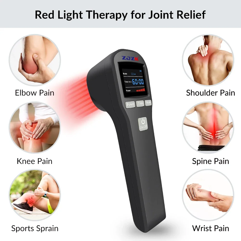 

ZJZK 808nm 650nm Red Light Therapy Device Cold Laser for Arthritis Pain Relief Wound Healing Physiotherapy Equipment Portable