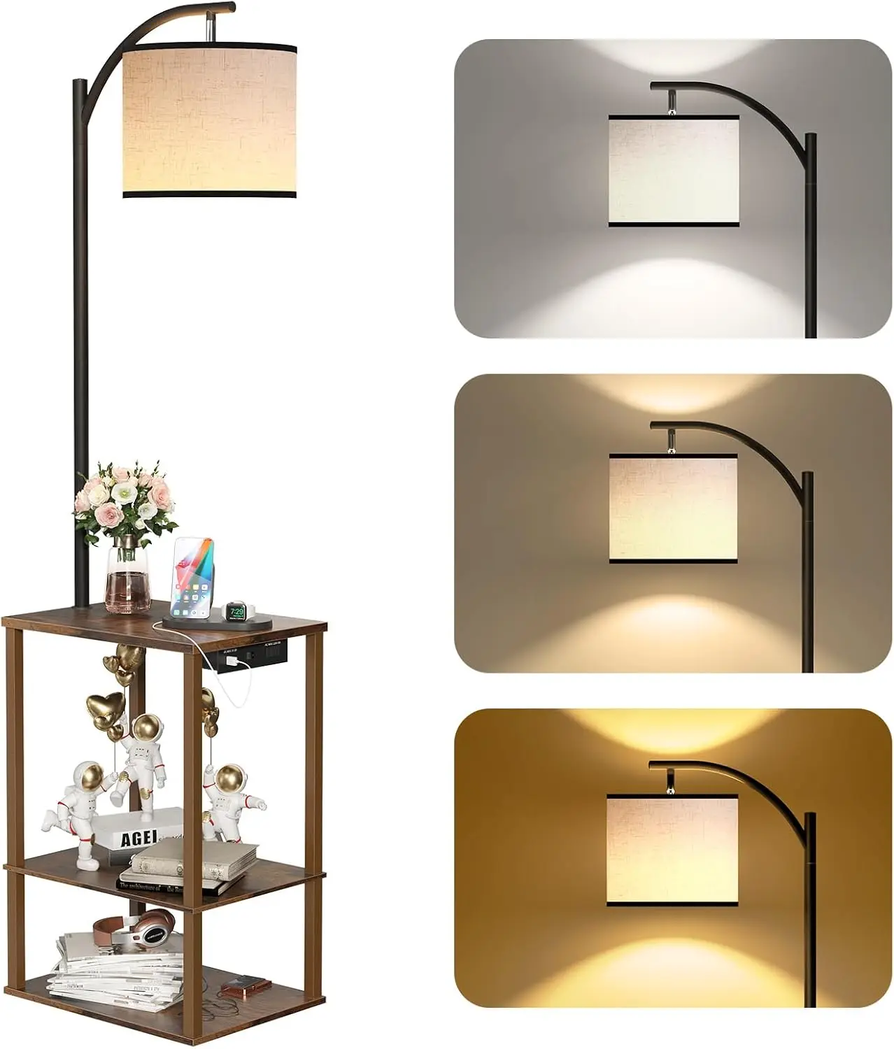 Floor lamp with side table photo 1