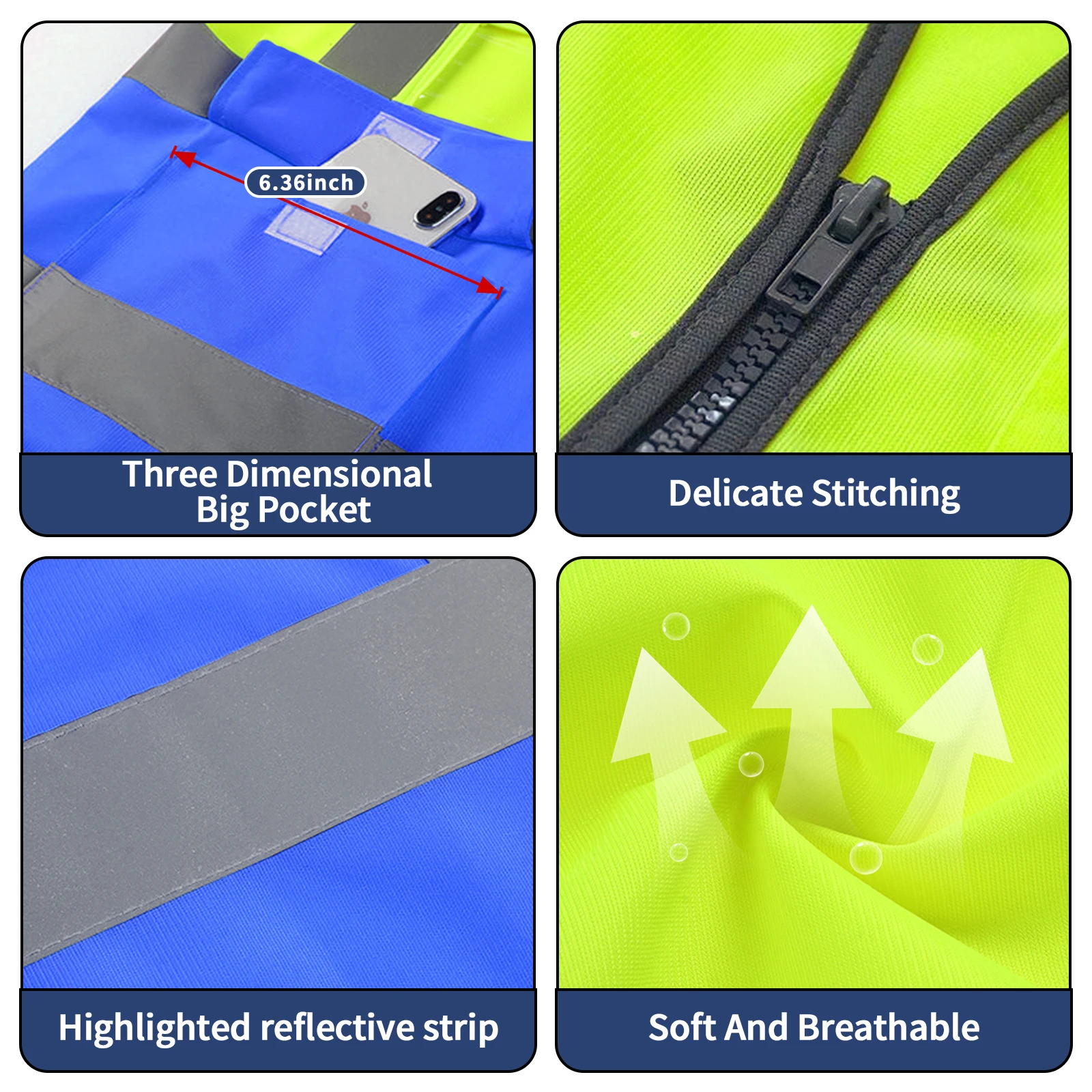 Safety Vest ANSI Class 2 Standard For Construction Work Volunteer Builders