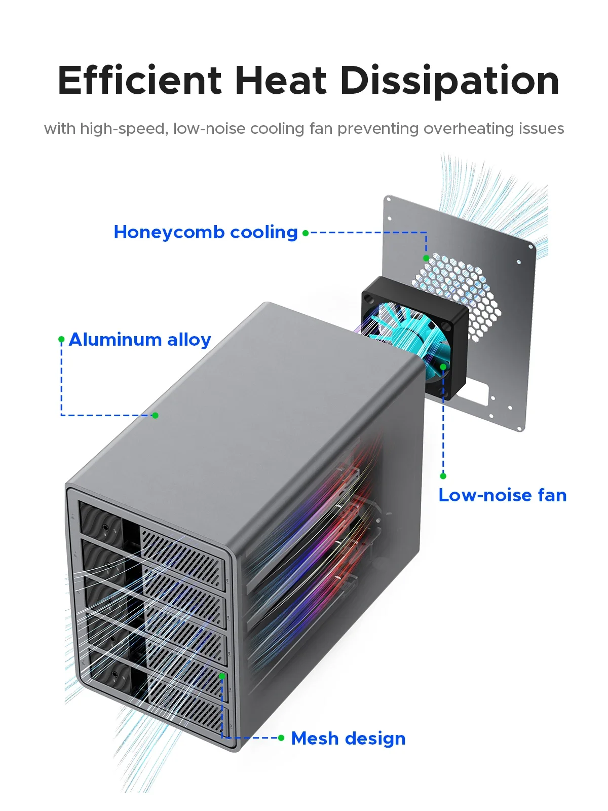 ORICO 3.5인치 USB 3.0 5Gbps HDD 도킹 스테이션 2 4 5 베이, 150W 전원 공급 냉각 팬 포함, 전문가용 5베이 DAS 솔루션 (ProRAID)