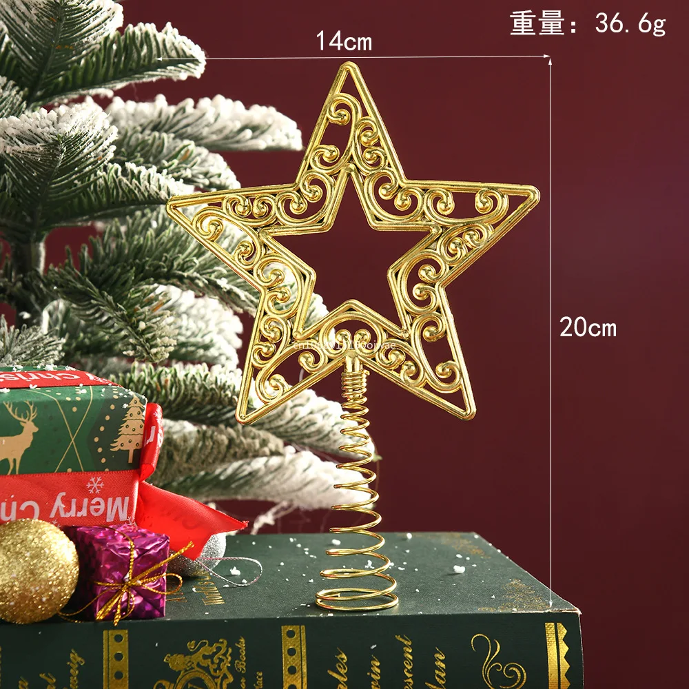 1pc Christmas Tree Topper Christmas Gold Treetop Portable Gold Tree Decoration for Hotels Restaurants Shopping Centers christmas tree decoration