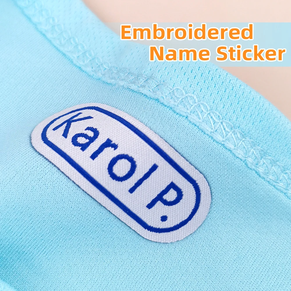 Multi Style Personalized Embroidery Name Sticker Clothes Label Decals  Washable Iron On Tags Children Uniform Stickers Custom