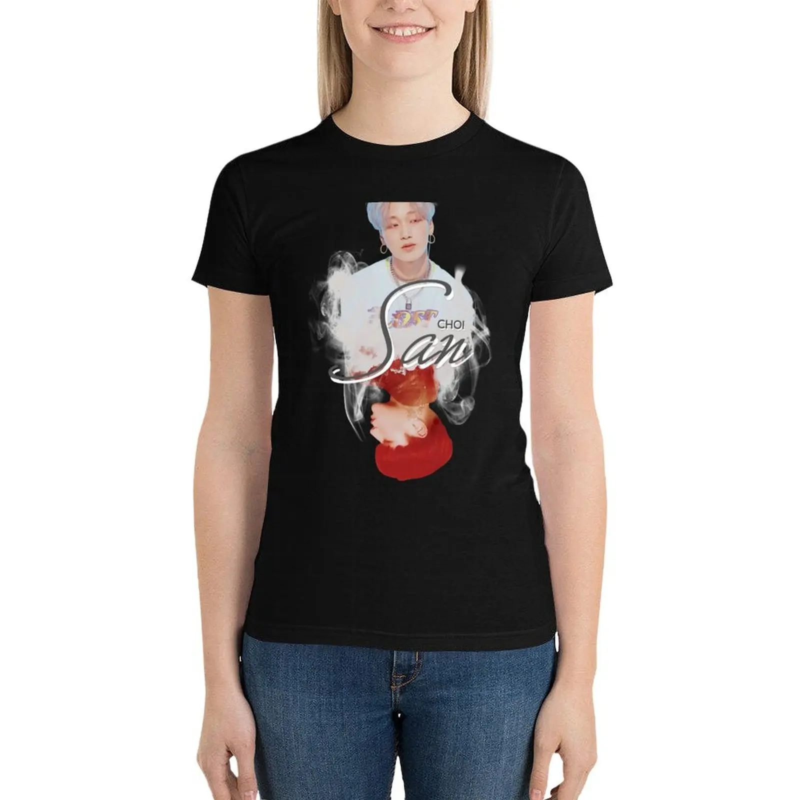 Ateez - San T-Shirt anime clothes summer top ariat shirts for Women