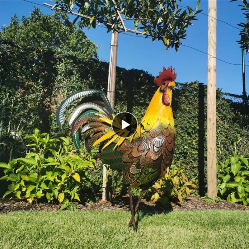 

Chicken Lawn Ornament Waterproof Realistic Chicken Statue Metal Rooster Statues Chicken Sculpture For Yard Decor Handmade